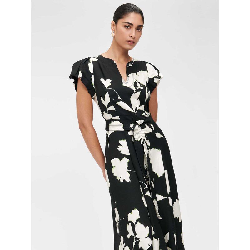 Veronika Maine Monochrome Opaline Bubble Sleeve Dress image number 3